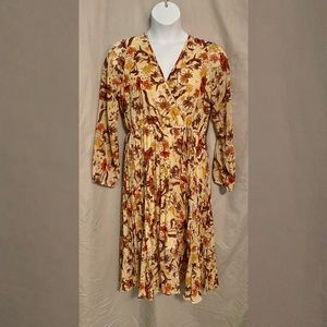 Floral Accordion Pleated Maxi Dress